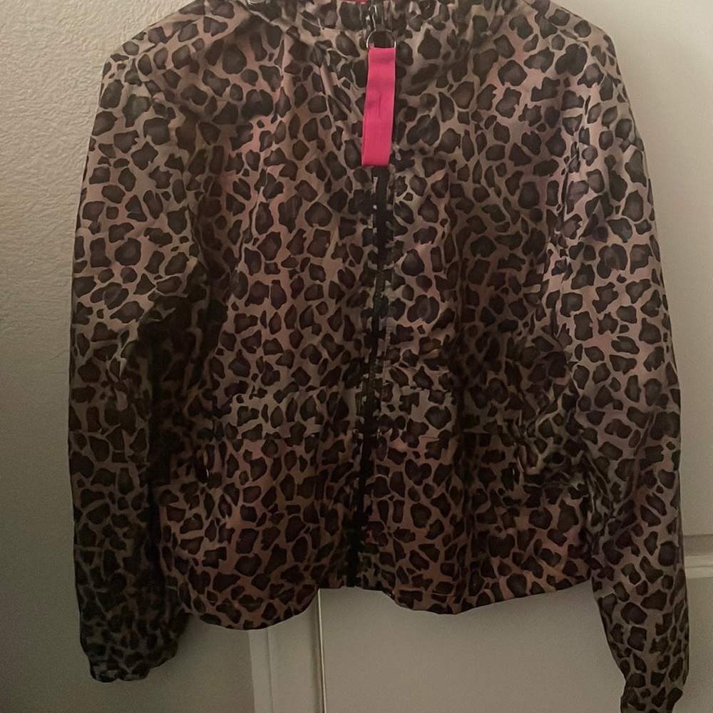 Leopard print rain jacket